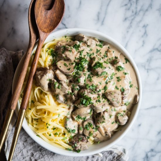 Gluten Free Beef Stroganoff