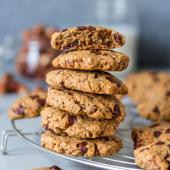 Chewy hazelnut cho-chip cookies