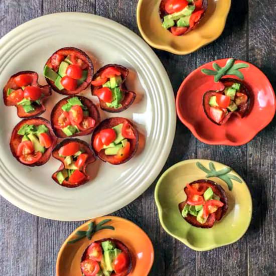 Tomato Avocado & Salami Bites