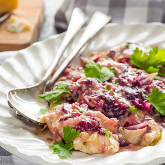 Chicken with Parmesan and chicory