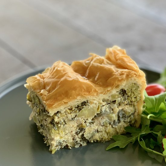 Green Veg & Ricotta Filo Pie