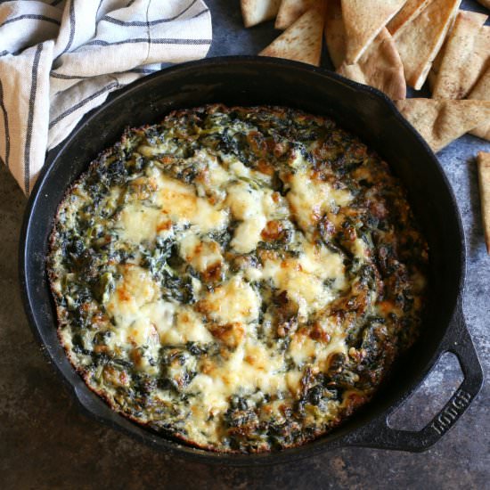 Baked Three Cheese Spinach Dip