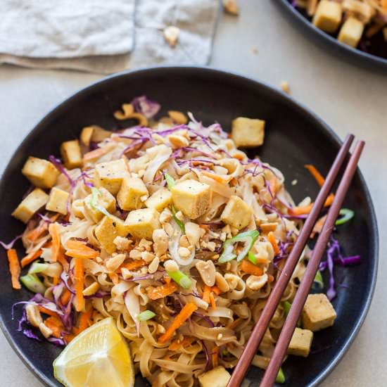 Vegan Pad Thai in Peanut Sauce