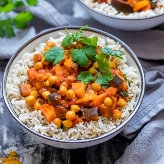 Chickpea eggplant curry