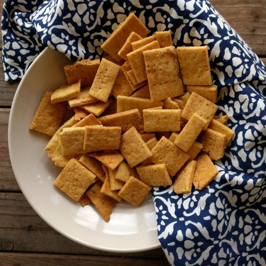 Three Ingredient “Cheese” Crackers