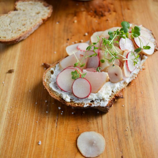 Sunchoke and Radish Tartine