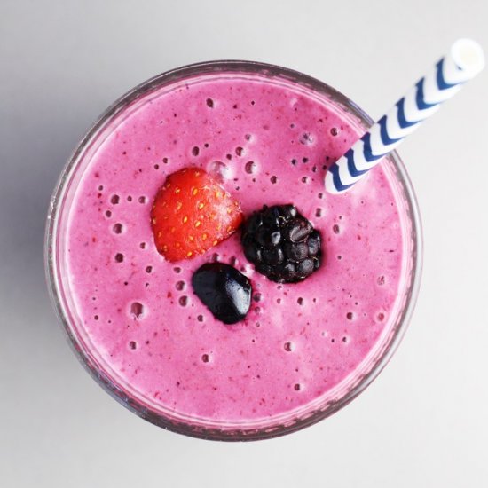 Triple Berry Greek Yogurt Smoothies