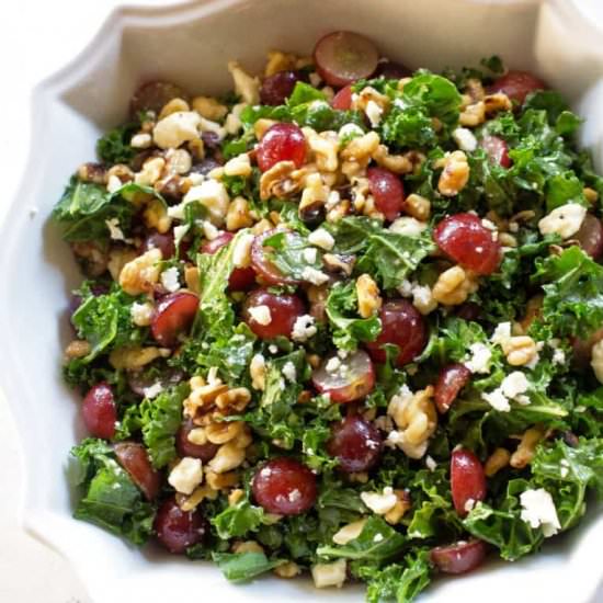 Grape and Feta Kale Salad