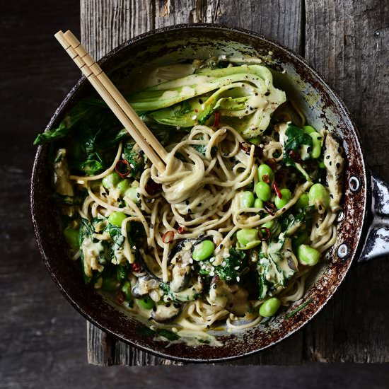 Soba noodles with vegetables