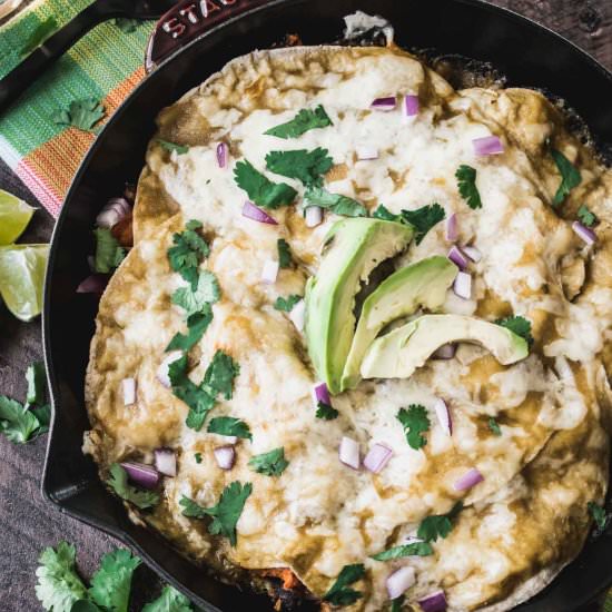 Black Bean Sweet Potato Enchiladas