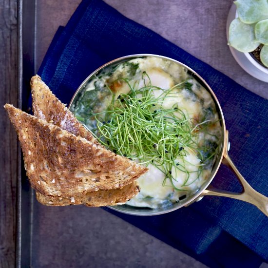 Shirred Eggs With Spinach