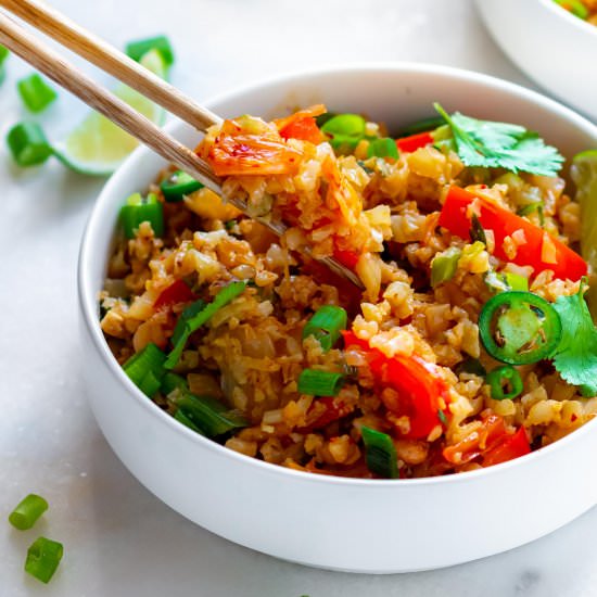 Kimchi Cauliflower Fried Rice