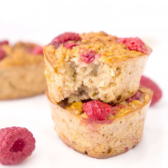 Raspberry Baked Oatmeal Hearts