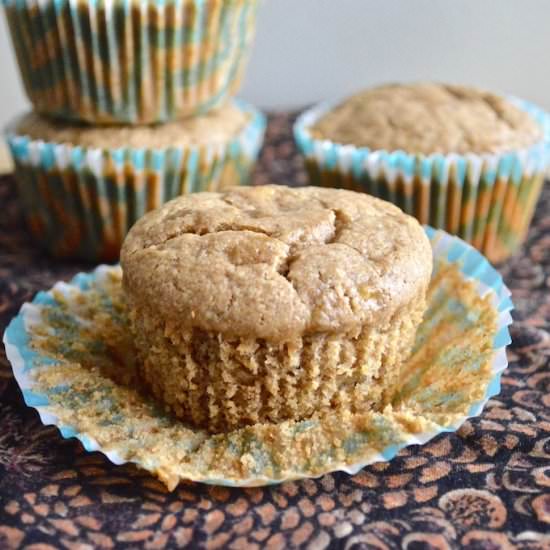 Spiced Banana Almond Butter Muffins