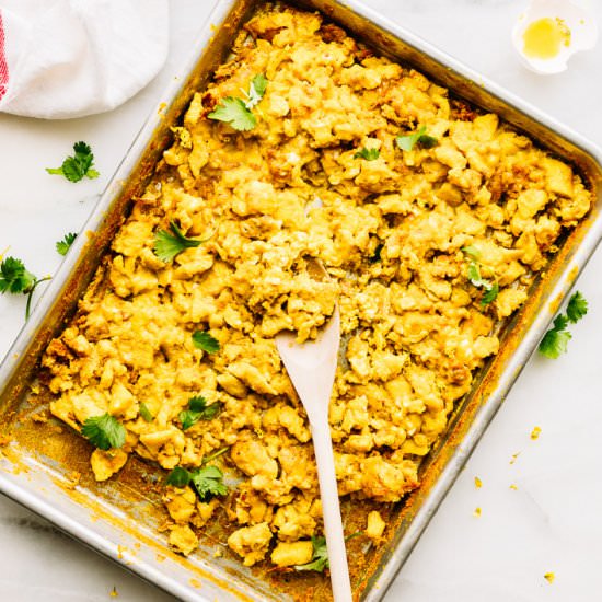 turmeric oven scrambled eggs