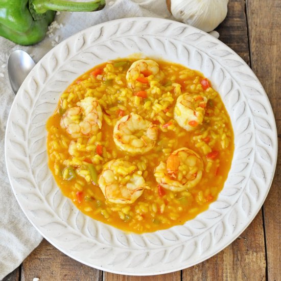 Spanish Arroz Caldoso with Shrimp