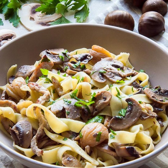 Tagliatelle w/ Mushrooms & Chestnuts