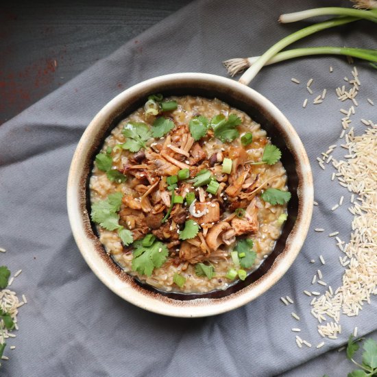 Vegan Brown Rice Congee (Porridge)