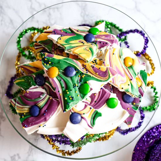 Mardi Gras Swirled Lemon Bark