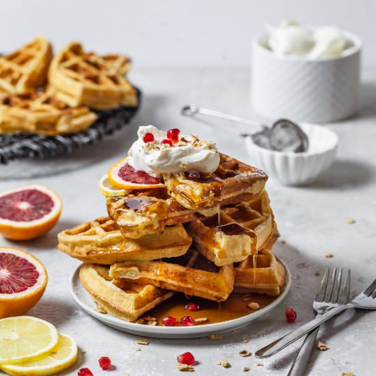 Fluffy Lemon Ricotta Waffles