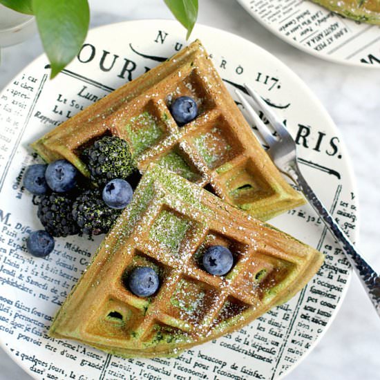 Matcha Mochi Waffles