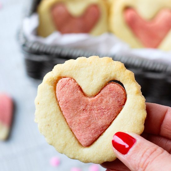 Valentine Pink Heart Cookies