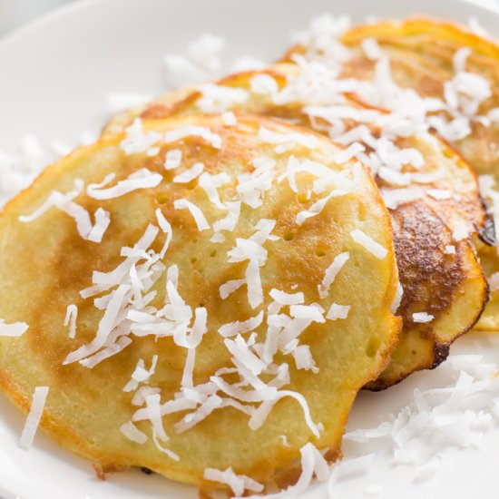 Coconut milk pancakes