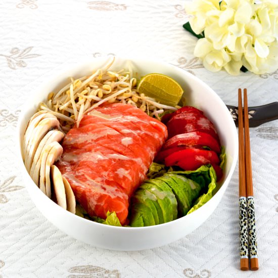 Salmon Sashimi Salad Bowl