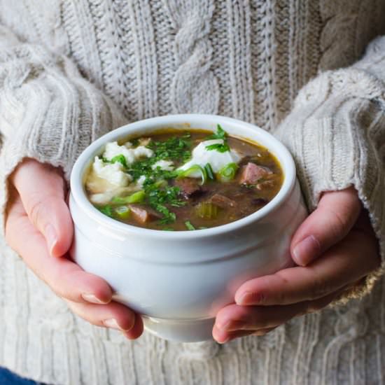 Smoky Black Bean Ham Soup