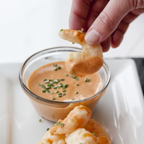 Spicy Miso Shrimp Tempura