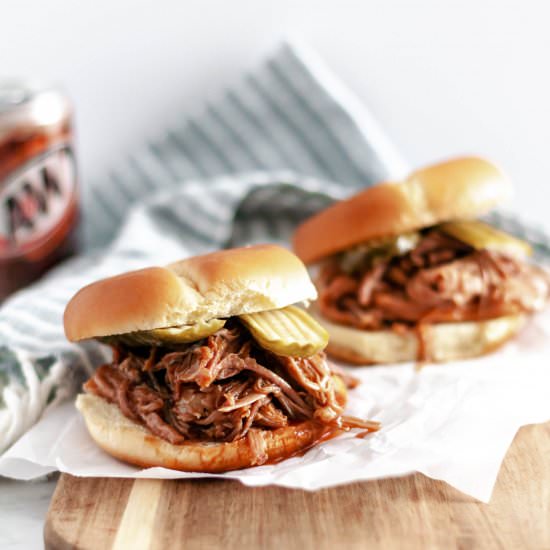 Rootbeer BBQ Pulled Pork Sandwiches