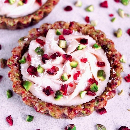 Pistachio Coconut & Cranberry Tarts