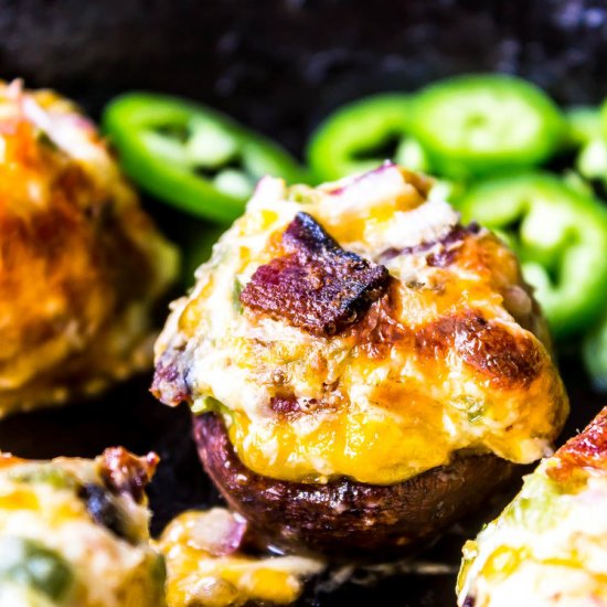 Jalapeño Popper Stuffed Mushrooms