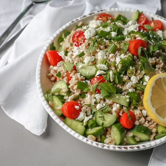 Greek Farro Salad with Fresh Herbs