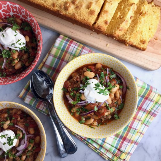 Turkey Chili with White Beans