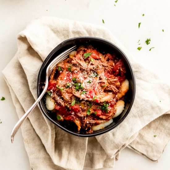 Braised Beef Tomatoes + Gnocchi