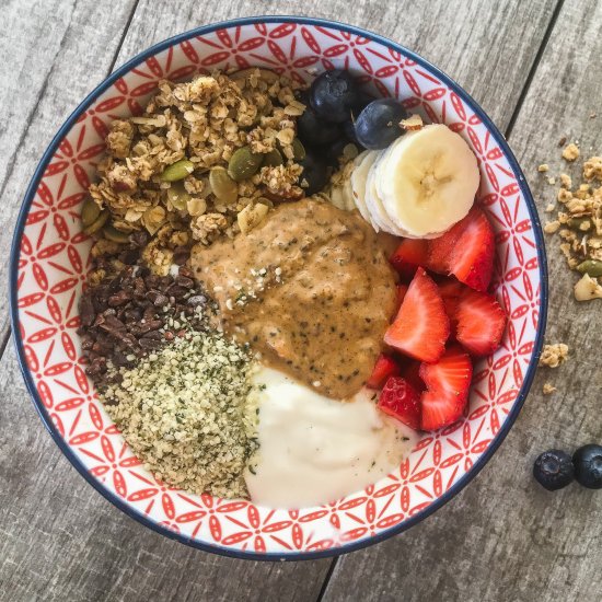 Granola and yogurt bowl