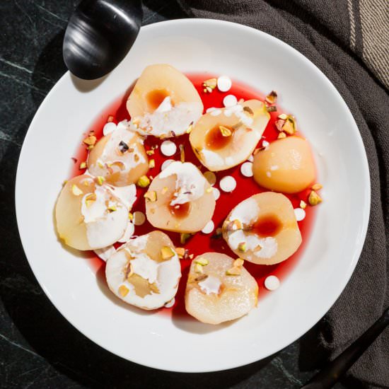 Rosé Poached Pears