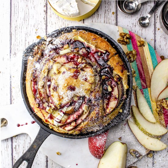 Pear & Brie Dutch Baby + Wine Syrup