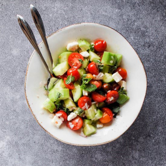 TOMATO, CUCUMBER, & FETA SALAD