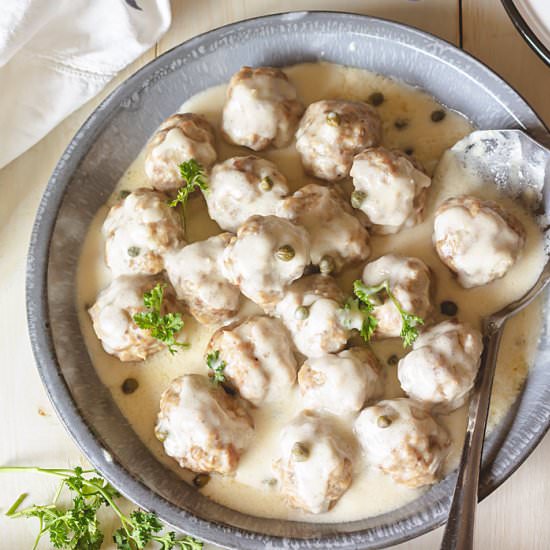 German Meatballs in Caper Sauce