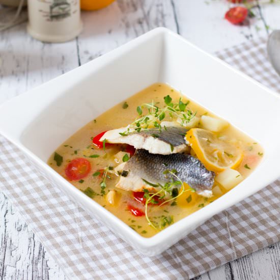 Sea bass spicy soup