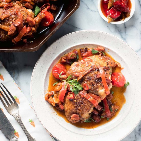 braised chicken with chorizo