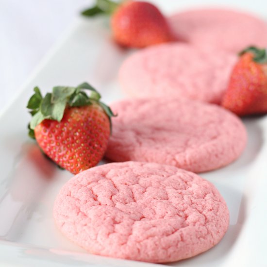 THREE INGREDIENT STRAWBERRY COOKIES