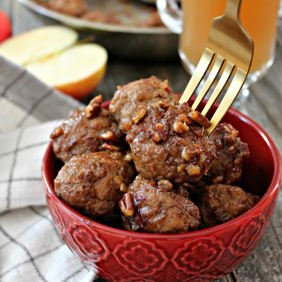 Cider Glazed Turkey Apple Meatballs