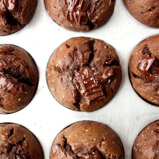 Double Chocolate Banana Muffins