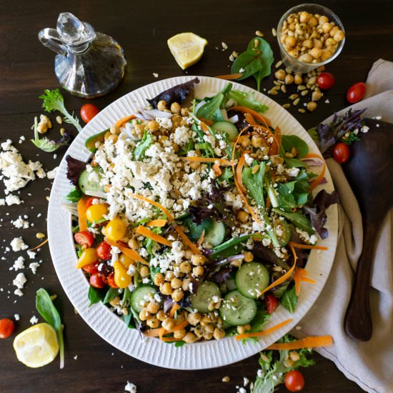 Greek Salad Chickpeas & Pine Nuts