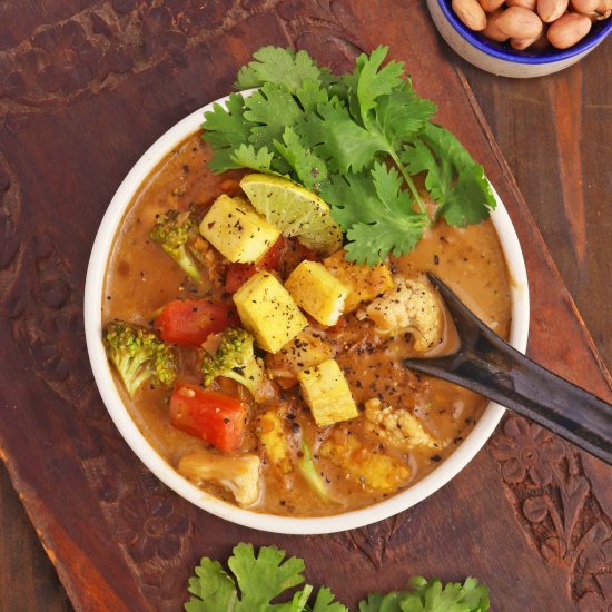 Vegan Thai Tofu Soup with Veggies