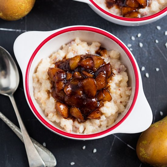 Baked Rice Pudding with Compote