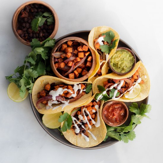 Black Bean + Sweet Potato Tacos